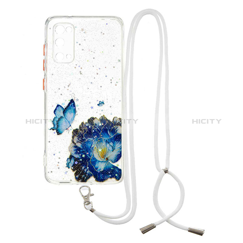 Funda Silicona Gel Goma Patron de Moda Carcasa con Acollador Cordon Lanyard Y01X para Samsung Galaxy S20 5G