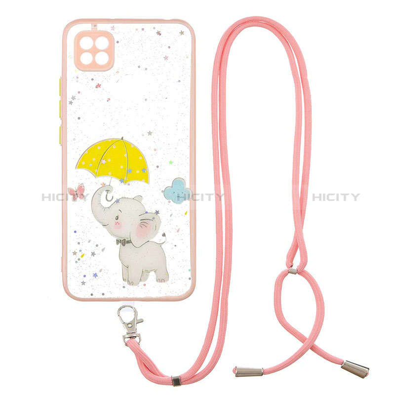 Funda Silicona Gel Goma Patron de Moda Carcasa con Acollador Cordon Lanyard Y01X para Xiaomi POCO C3