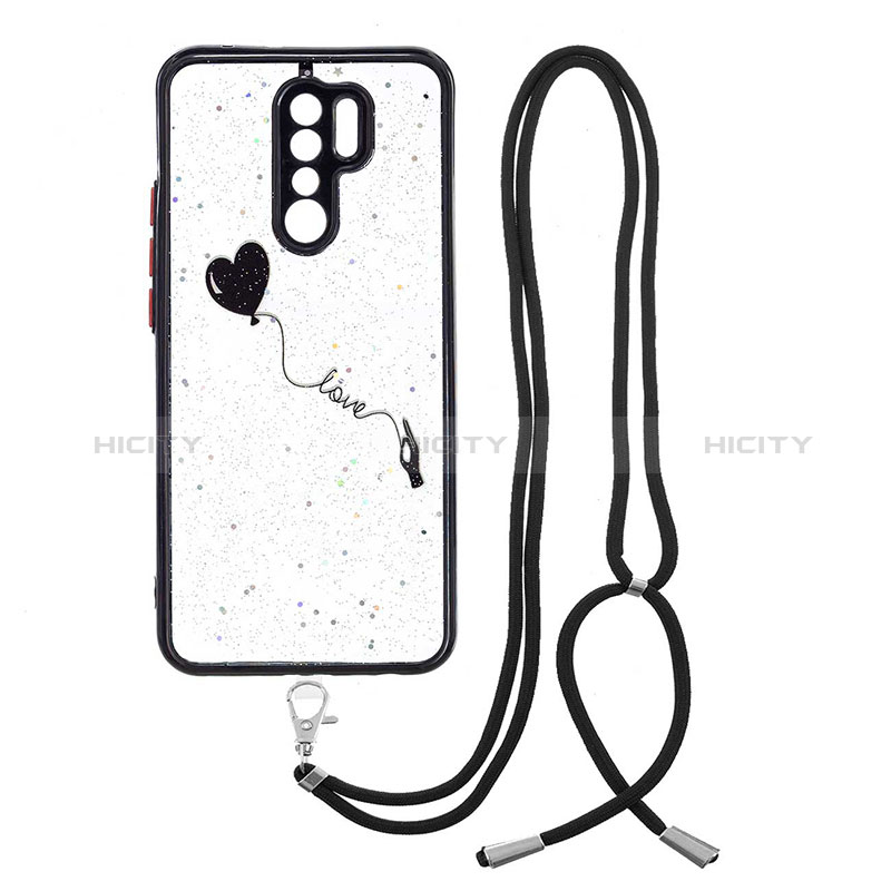 Funda Silicona Gel Goma Patron de Moda Carcasa con Acollador Cordon Lanyard Y01X para Xiaomi Poco M2