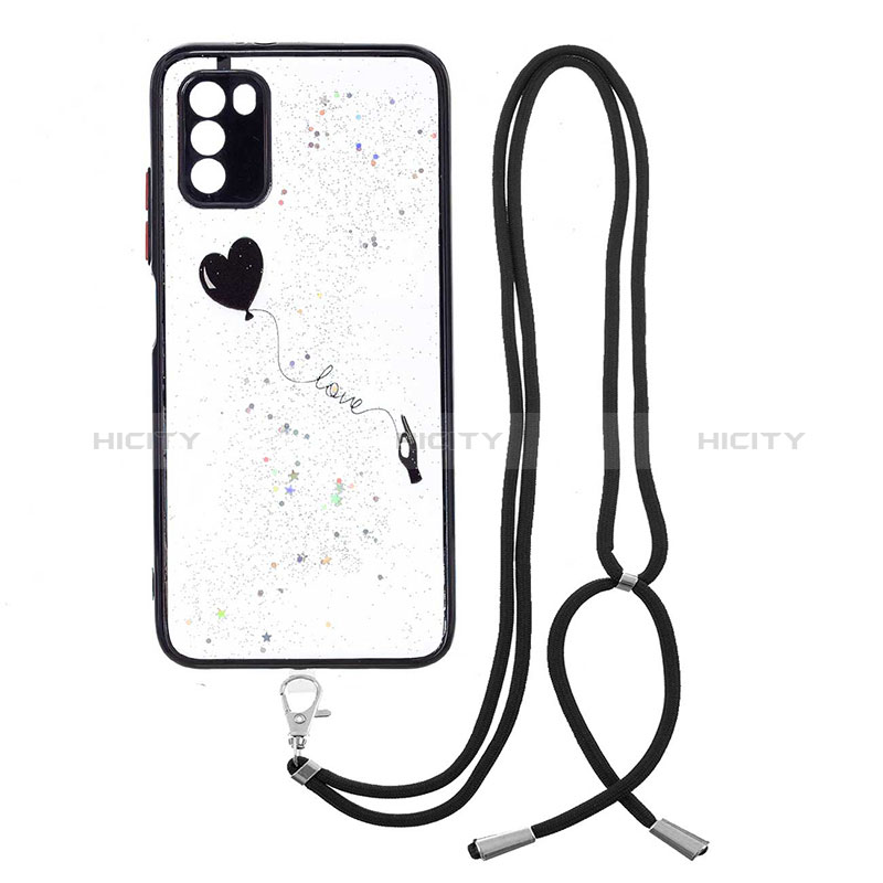 Funda Silicona Gel Goma Patron de Moda Carcasa con Acollador Cordon Lanyard Y01X para Xiaomi Poco M3