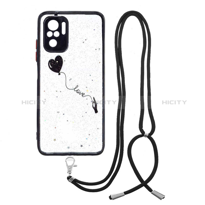 Funda Silicona Gel Goma Patron de Moda Carcasa con Acollador Cordon Lanyard Y01X para Xiaomi Poco M5S