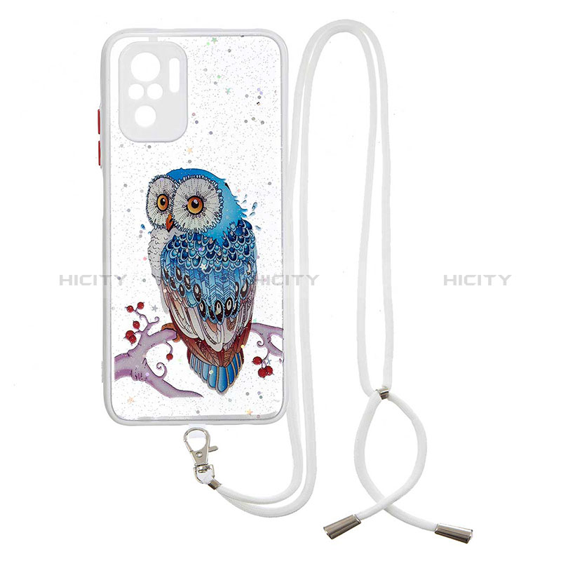 Funda Silicona Gel Goma Patron de Moda Carcasa con Acollador Cordon Lanyard Y01X para Xiaomi Poco M5S Multicolor