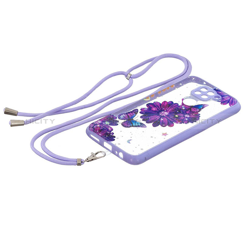 Funda Silicona Gel Goma Patron de Moda Carcasa con Acollador Cordon Lanyard Y01X para Xiaomi Redmi 10X 4G