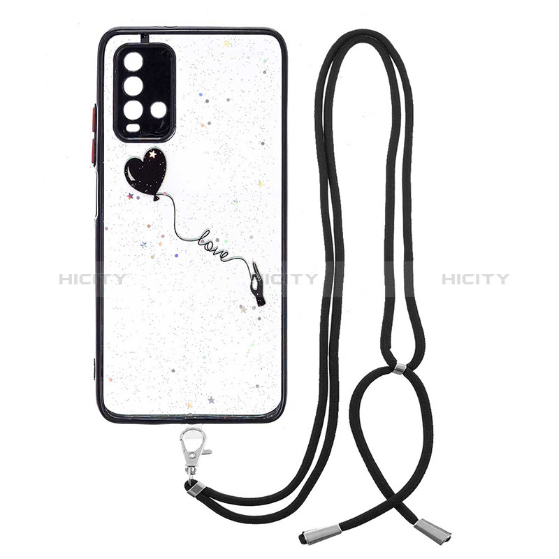 Funda Silicona Gel Goma Patron de Moda Carcasa con Acollador Cordon Lanyard Y01X para Xiaomi Redmi 9 Power