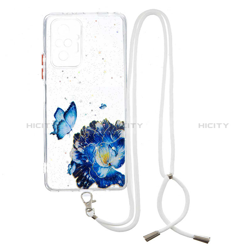 Funda Silicona Gel Goma Patron de Moda Carcasa con Acollador Cordon Lanyard Y01X para Xiaomi Redmi Note 10 Pro Max