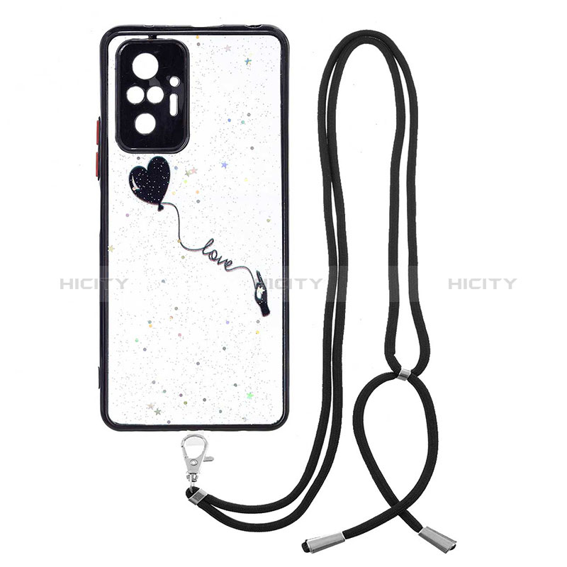 Funda Silicona Gel Goma Patron de Moda Carcasa con Acollador Cordon Lanyard Y01X para Xiaomi Redmi Note 10 Pro Max