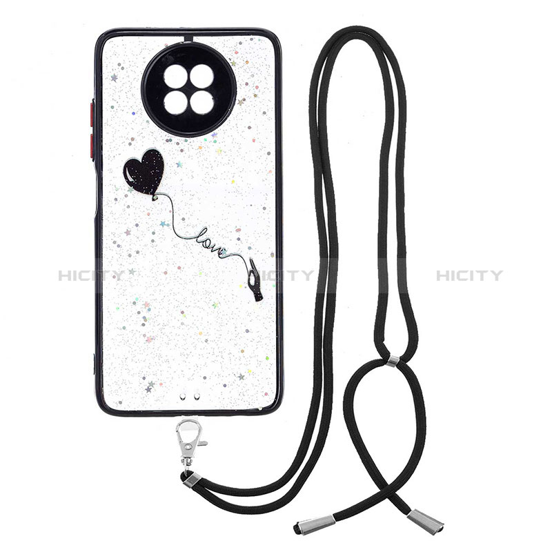 Funda Silicona Gel Goma Patron de Moda Carcasa con Acollador Cordon Lanyard Y01X para Xiaomi Redmi Note 9 5G