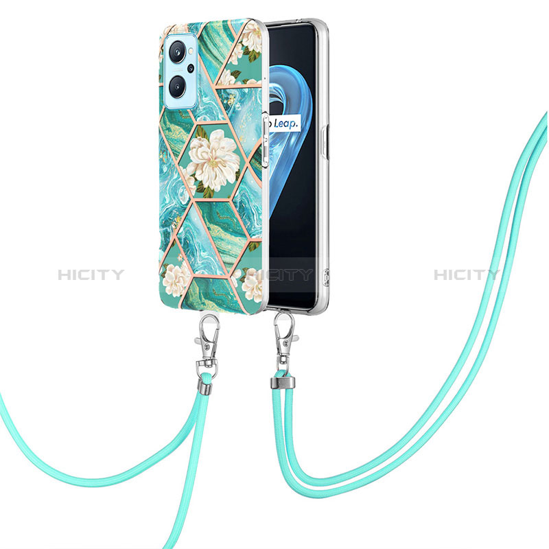 Funda Silicona Gel Goma Patron de Moda Carcasa con Acollador Cordon Lanyard Y02B para Oppo K10 4G