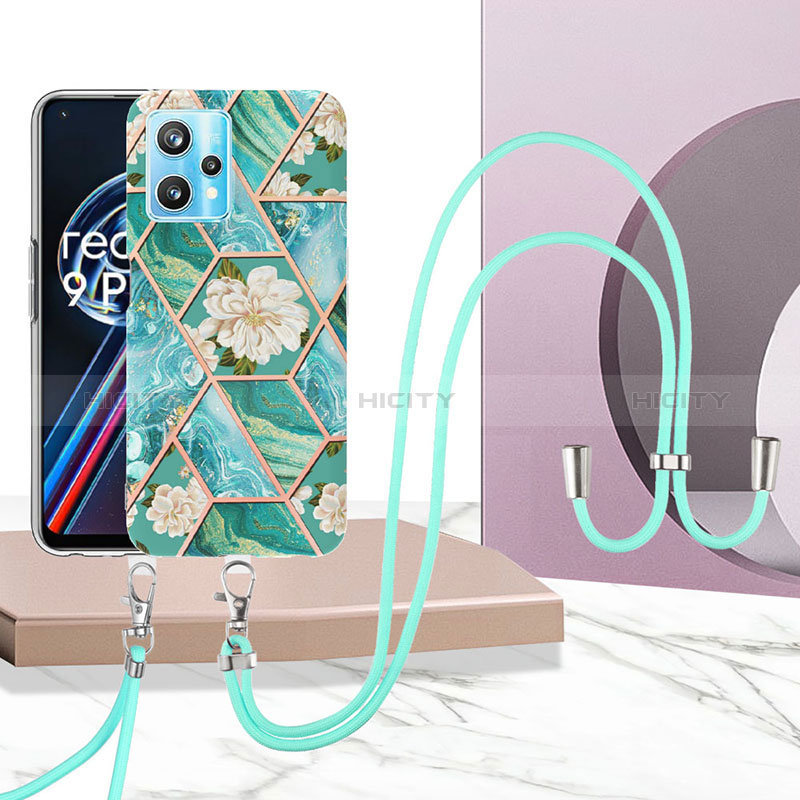 Funda Silicona Gel Goma Patron de Moda Carcasa con Acollador Cordon Lanyard Y02B para Realme 9 5G