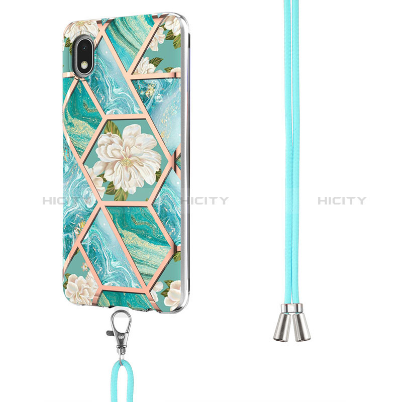 Funda Silicona Gel Goma Patron de Moda Carcasa con Acollador Cordon Lanyard Y02B para Samsung Galaxy M01 Core