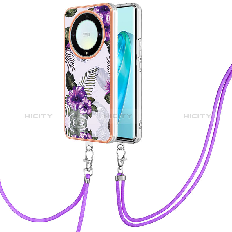 Funda Silicona Gel Goma Patron de Moda Carcasa con Acollador Cordon Lanyard Y03B para Huawei Honor Magic5 Lite 5G