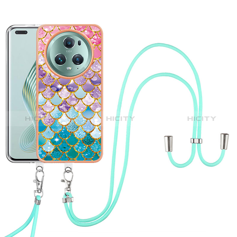 Funda Silicona Gel Goma Patron de Moda Carcasa con Acollador Cordon Lanyard Y03B para Huawei Honor Magic5 Pro 5G