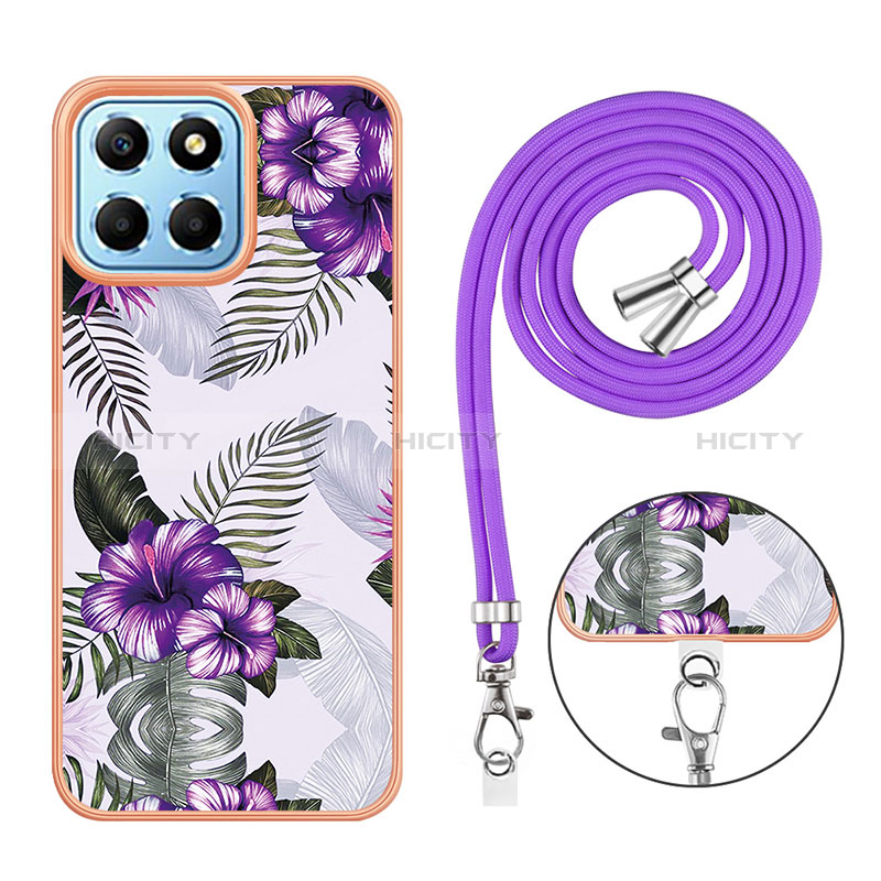 Funda Silicona Gel Goma Patron de Moda Carcasa con Acollador Cordon Lanyard Y03B para Huawei Honor X6S