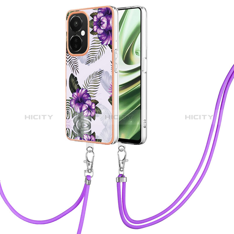 Funda Silicona Gel Goma Patron de Moda Carcasa con Acollador Cordon Lanyard Y03B para OnePlus Nord CE 3 5G