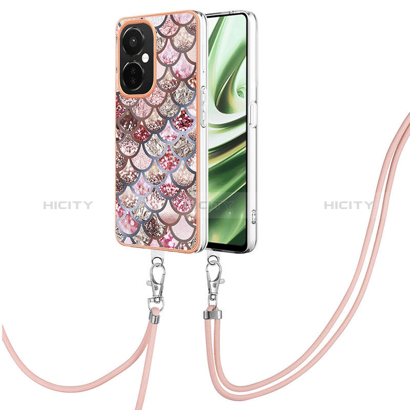 Funda Silicona Gel Goma Patron de Moda Carcasa con Acollador Cordon Lanyard Y03B para OnePlus Nord CE 3 5G