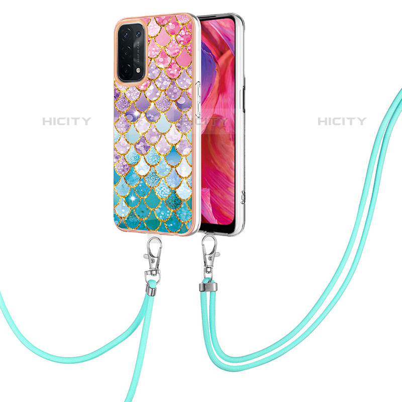 Funda Silicona Gel Goma Patron de Moda Carcasa con Acollador Cordon Lanyard Y03B para OnePlus Nord N200 5G