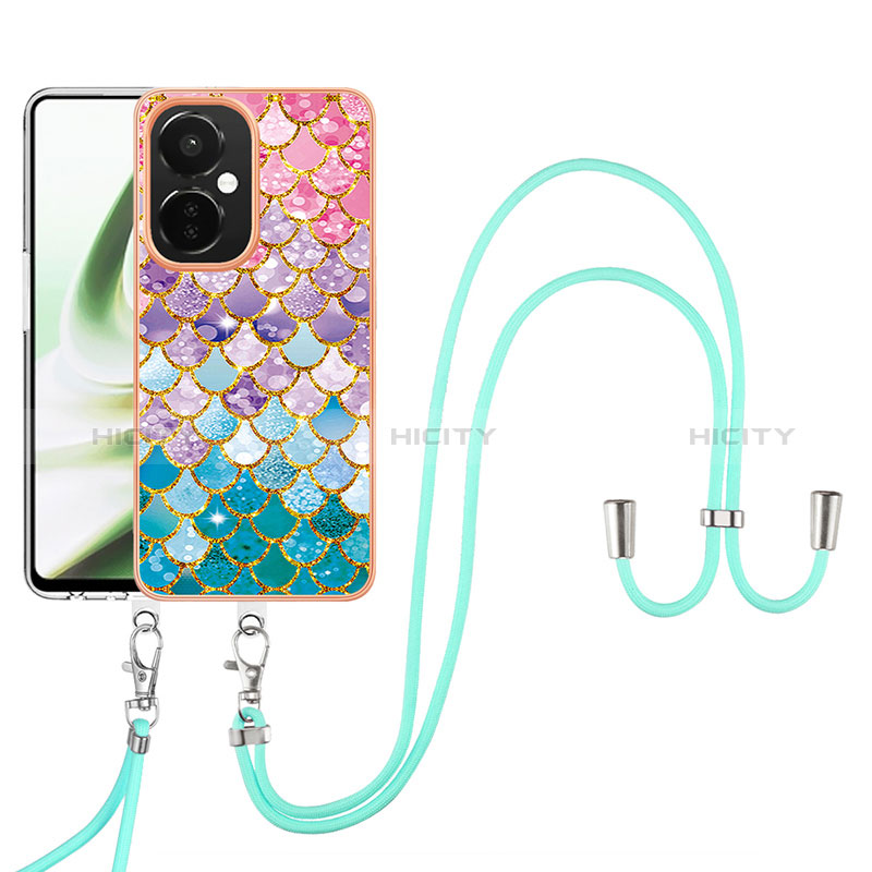 Funda Silicona Gel Goma Patron de Moda Carcasa con Acollador Cordon Lanyard Y03B para OnePlus Nord N30 5G