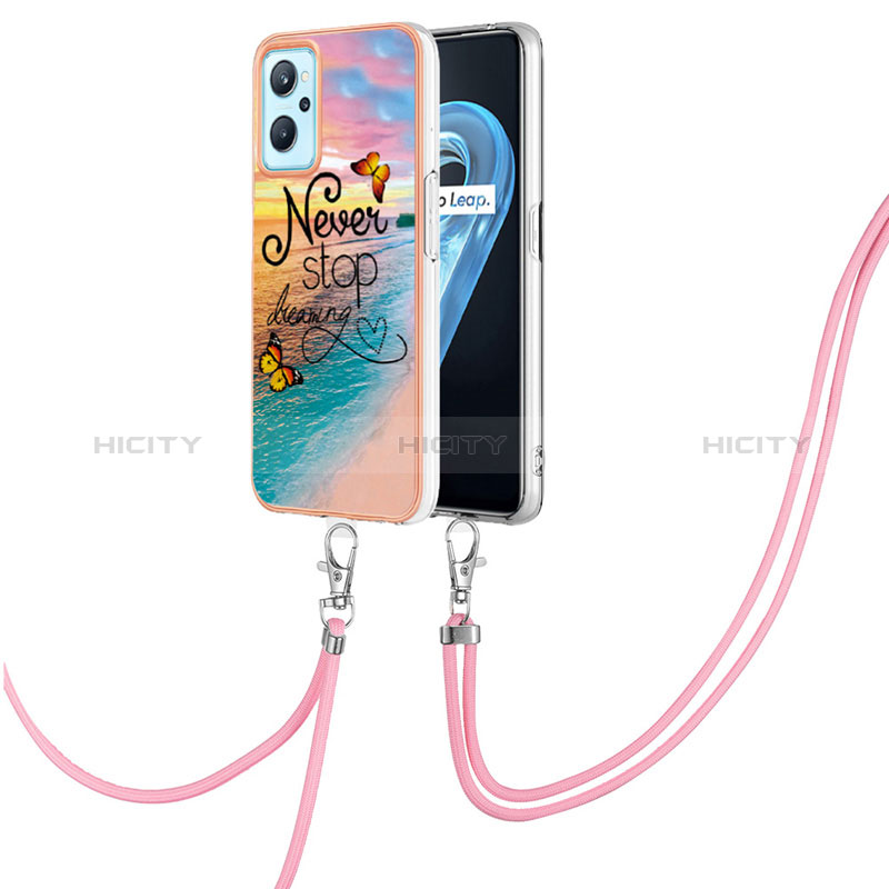 Funda Silicona Gel Goma Patron de Moda Carcasa con Acollador Cordon Lanyard Y03B para Oppo A96 4G