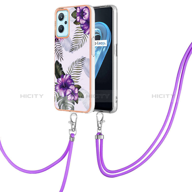 Funda Silicona Gel Goma Patron de Moda Carcasa con Acollador Cordon Lanyard Y03B para Oppo A96 4G