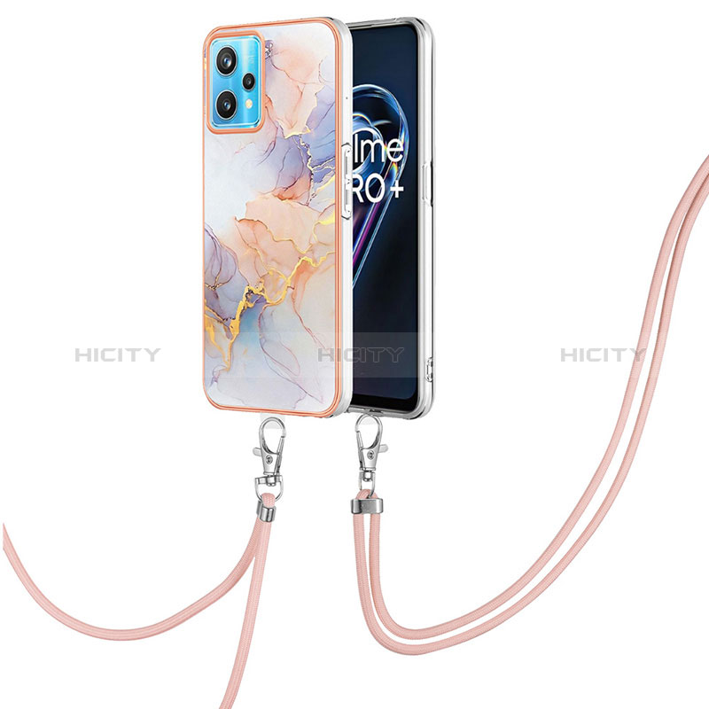 Funda Silicona Gel Goma Patron de Moda Carcasa con Acollador Cordon Lanyard Y03B para Realme Narzo 50 Pro 5G