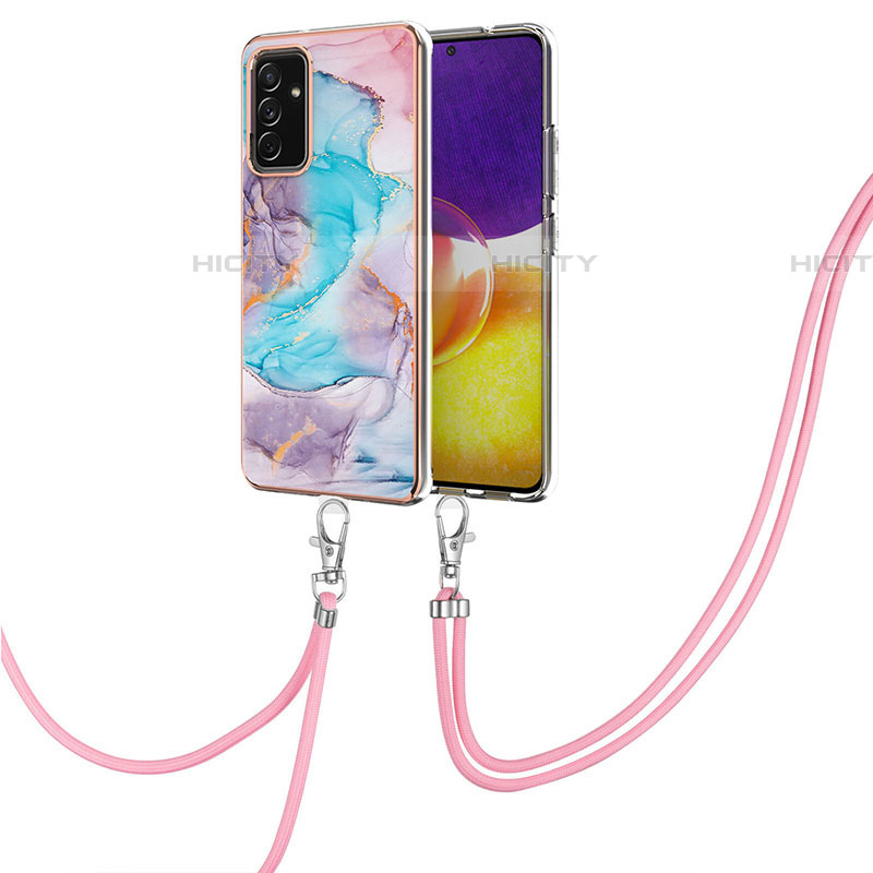 Funda Silicona Gel Goma Patron de Moda Carcasa con Acollador Cordon Lanyard Y03B para Samsung Galaxy A05s