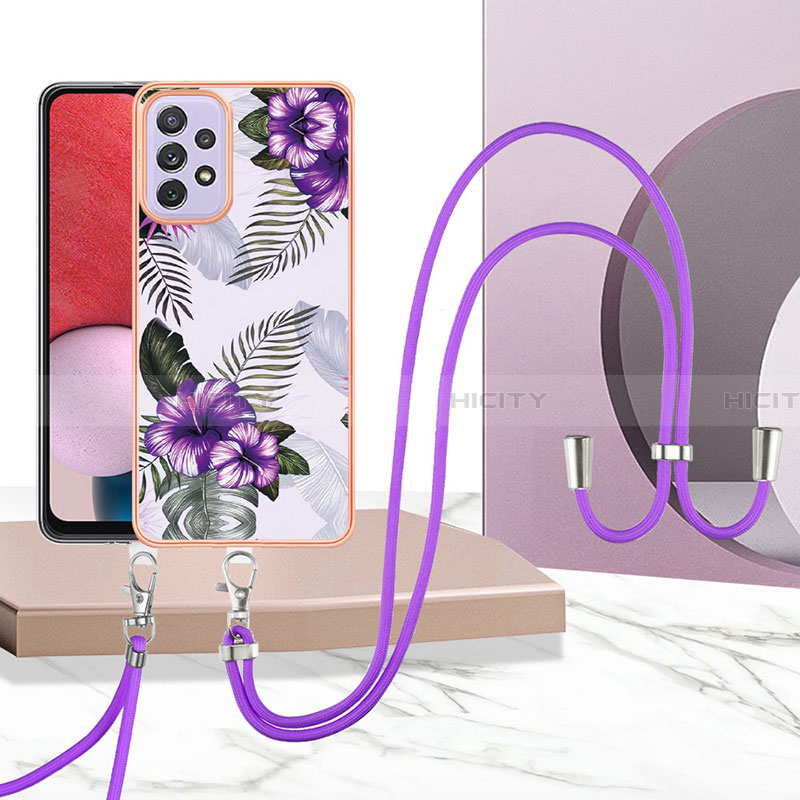 Funda Silicona Gel Goma Patron de Moda Carcasa con Acollador Cordon Lanyard Y03B para Samsung Galaxy A13 4G