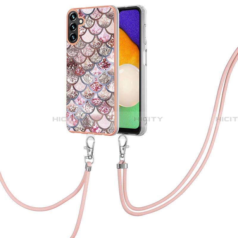 Funda Silicona Gel Goma Patron de Moda Carcasa con Acollador Cordon Lanyard Y03B para Samsung Galaxy A13 5G