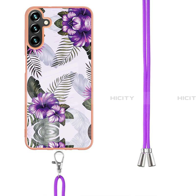 Funda Silicona Gel Goma Patron de Moda Carcasa con Acollador Cordon Lanyard Y03B para Samsung Galaxy A13 5G