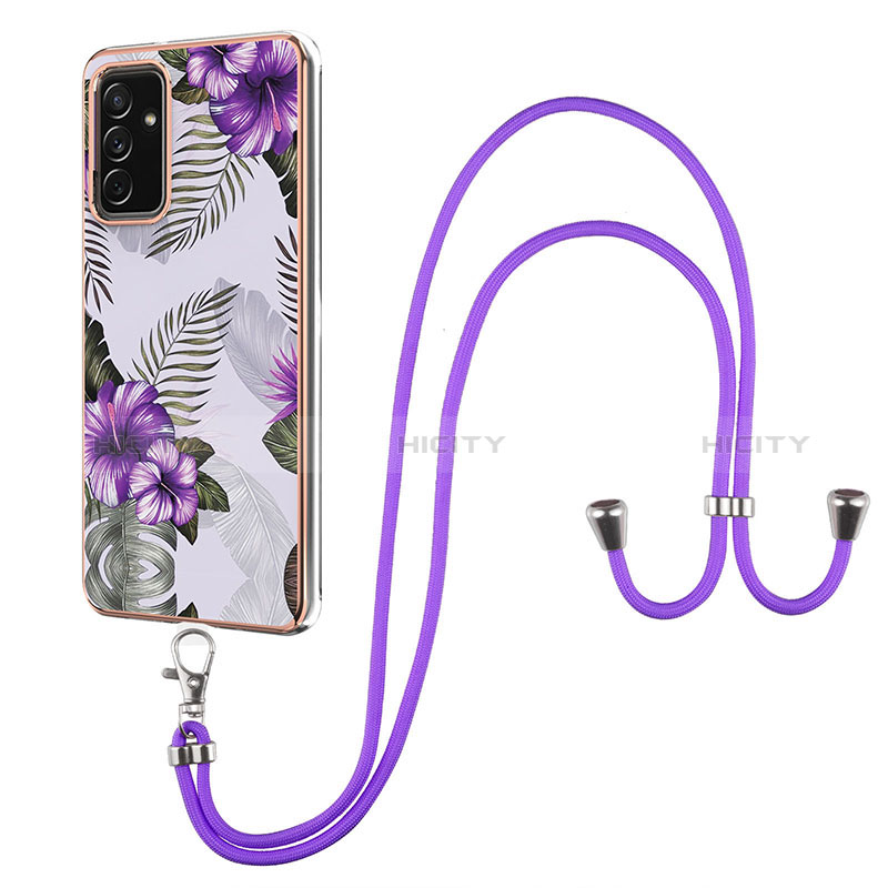 Funda Silicona Gel Goma Patron de Moda Carcasa con Acollador Cordon Lanyard Y03B para Samsung Galaxy A15 4G