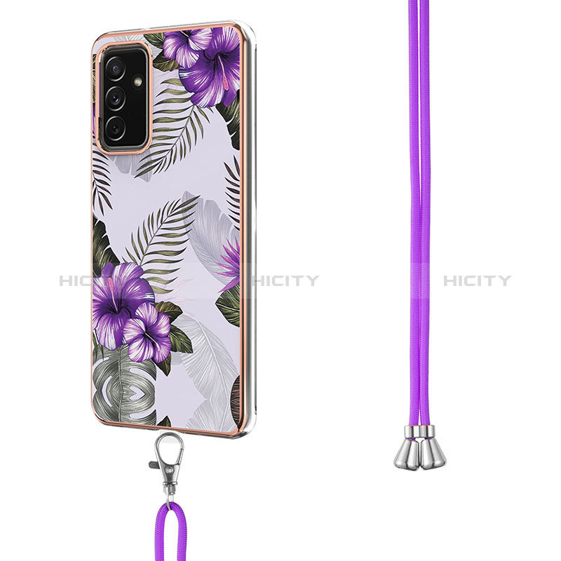 Funda Silicona Gel Goma Patron de Moda Carcasa con Acollador Cordon Lanyard Y03B para Samsung Galaxy A15 4G