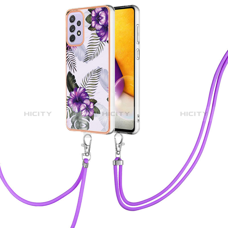 Funda Silicona Gel Goma Patron de Moda Carcasa con Acollador Cordon Lanyard Y03B para Samsung Galaxy A23 5G