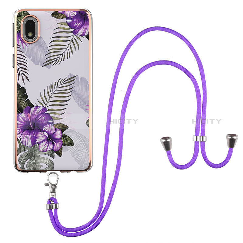 Funda Silicona Gel Goma Patron de Moda Carcasa con Acollador Cordon Lanyard Y03B para Samsung Galaxy M01 Core