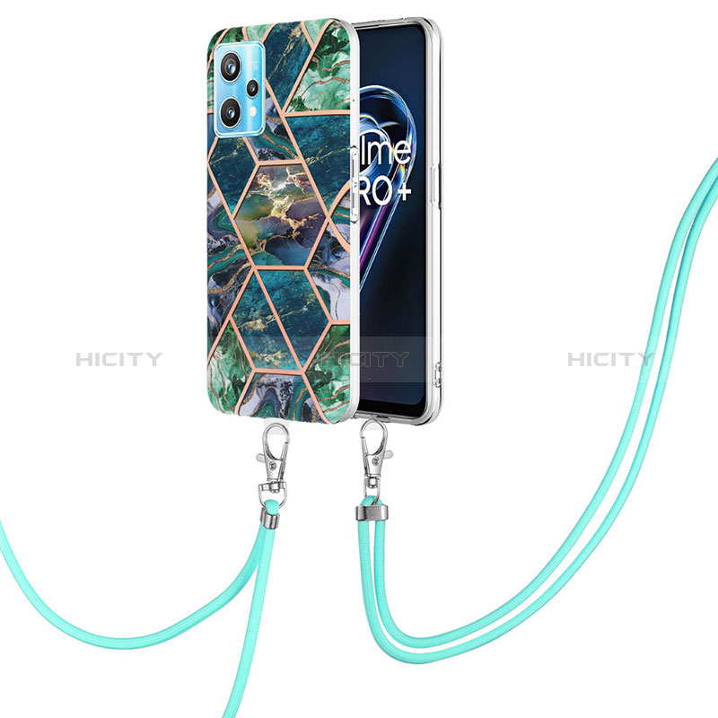 Funda Silicona Gel Goma Patron de Moda Carcasa con Acollador Cordon Lanyard Y04B para Realme 9 Pro 5G