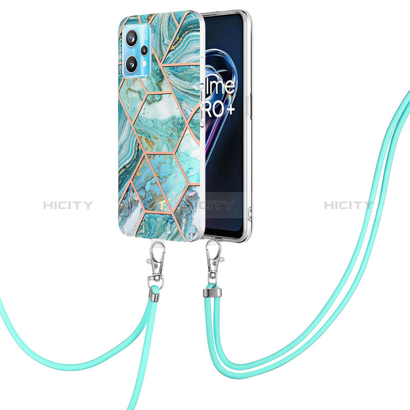 Funda Silicona Gel Goma Patron de Moda Carcasa con Acollador Cordon Lanyard Y04B para Realme 9 Pro 5G