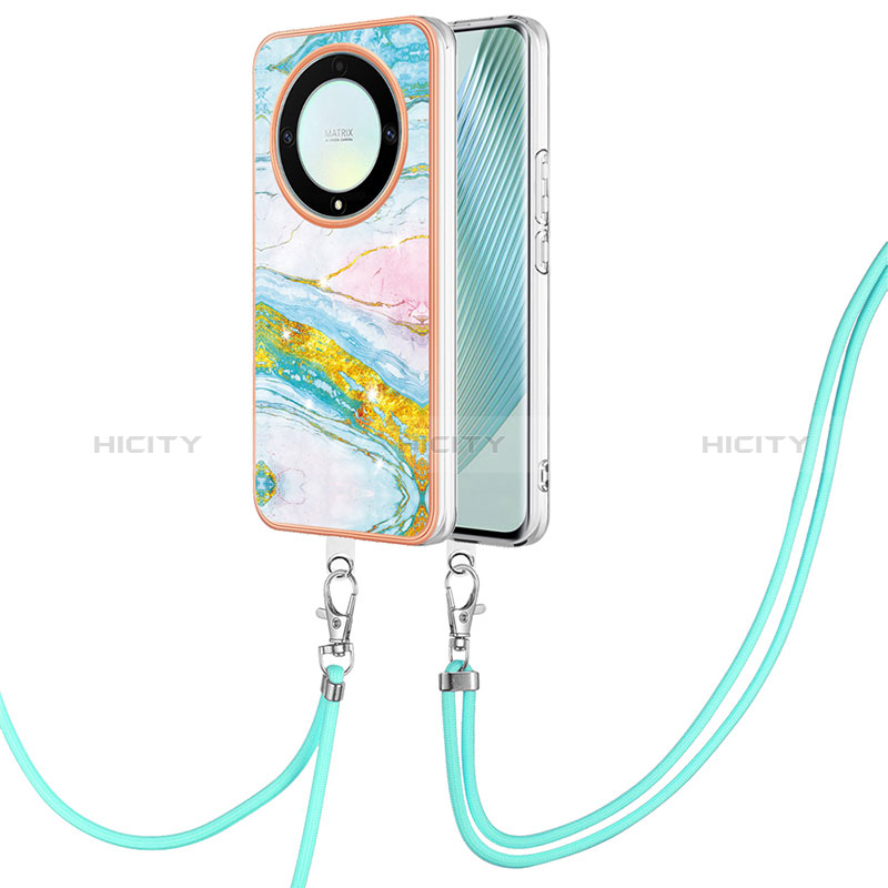 Funda Silicona Gel Goma Patron de Moda Carcasa con Acollador Cordon Lanyard Y05B para Huawei Honor Magic5 Lite 5G Vistoso