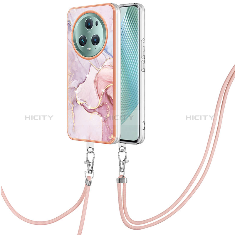 Funda Silicona Gel Goma Patron de Moda Carcasa con Acollador Cordon Lanyard Y05B para Huawei Honor Magic5 Pro 5G