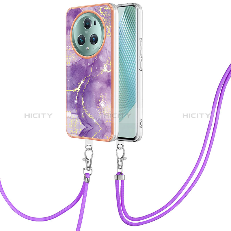 Funda Silicona Gel Goma Patron de Moda Carcasa con Acollador Cordon Lanyard Y05B para Huawei Honor Magic5 Pro 5G