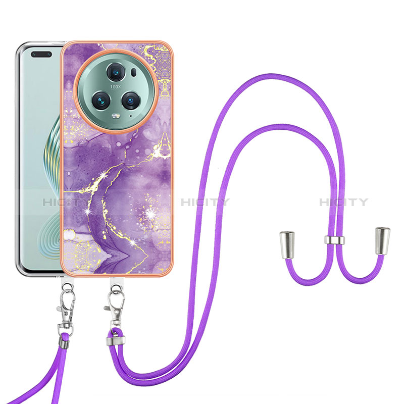 Funda Silicona Gel Goma Patron de Moda Carcasa con Acollador Cordon Lanyard Y05B para Huawei Honor Magic5 Pro 5G