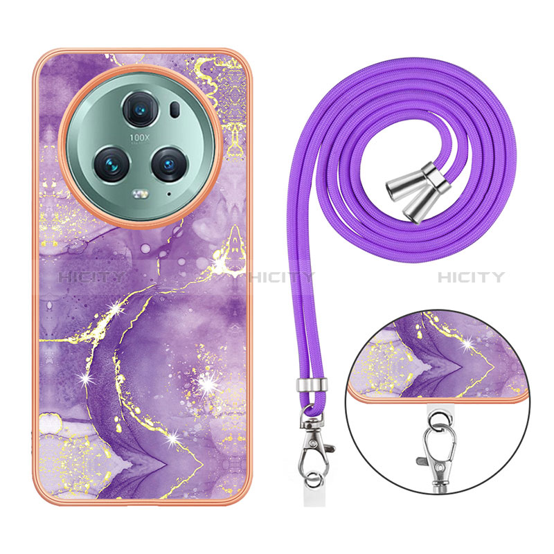 Funda Silicona Gel Goma Patron de Moda Carcasa con Acollador Cordon Lanyard Y05B para Huawei Honor Magic5 Pro 5G