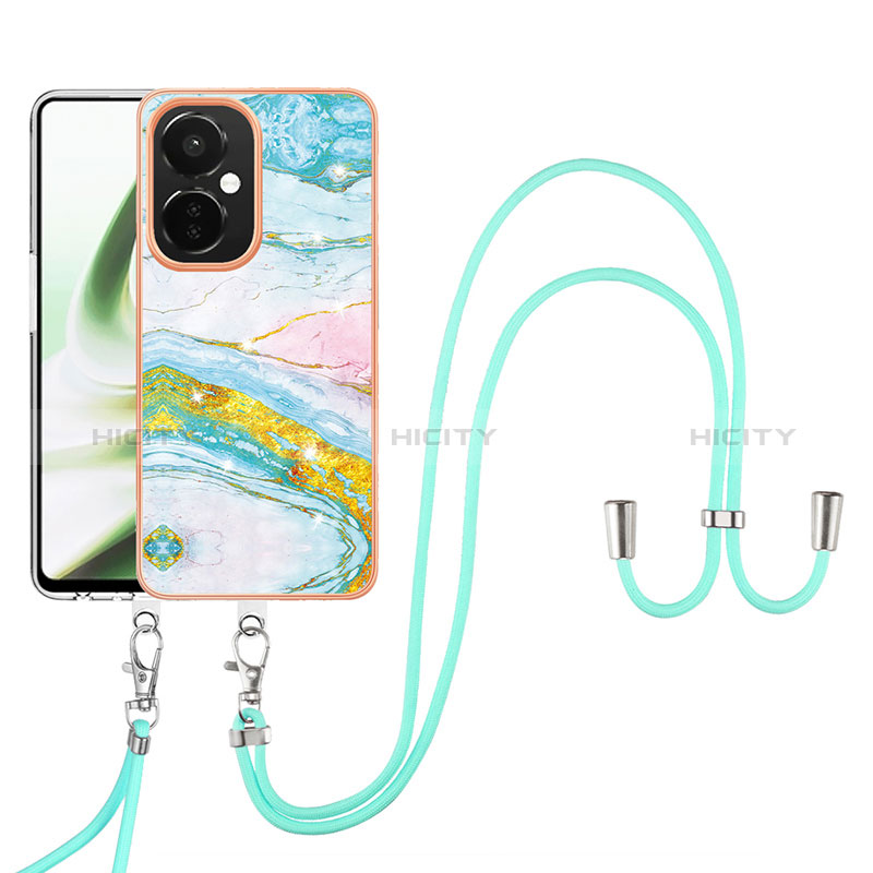 Funda Silicona Gel Goma Patron de Moda Carcasa con Acollador Cordon Lanyard Y05B para OnePlus Nord CE 3 5G