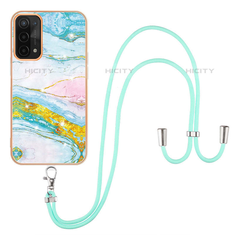 Funda Silicona Gel Goma Patron de Moda Carcasa con Acollador Cordon Lanyard Y05B para OnePlus Nord N200 5G