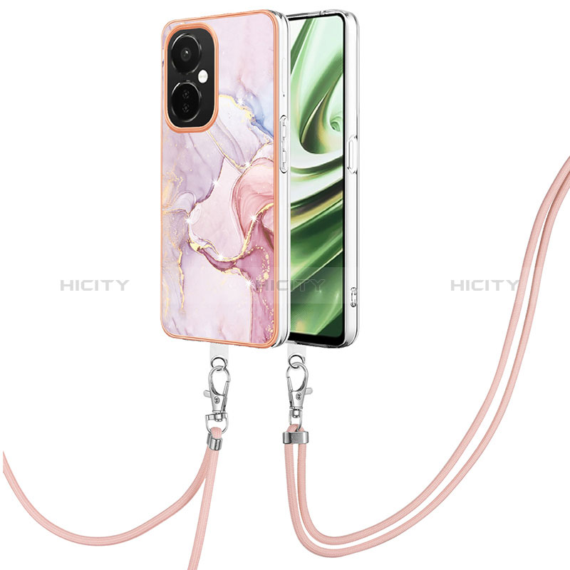 Funda Silicona Gel Goma Patron de Moda Carcasa con Acollador Cordon Lanyard Y05B para Oppo K11x 5G