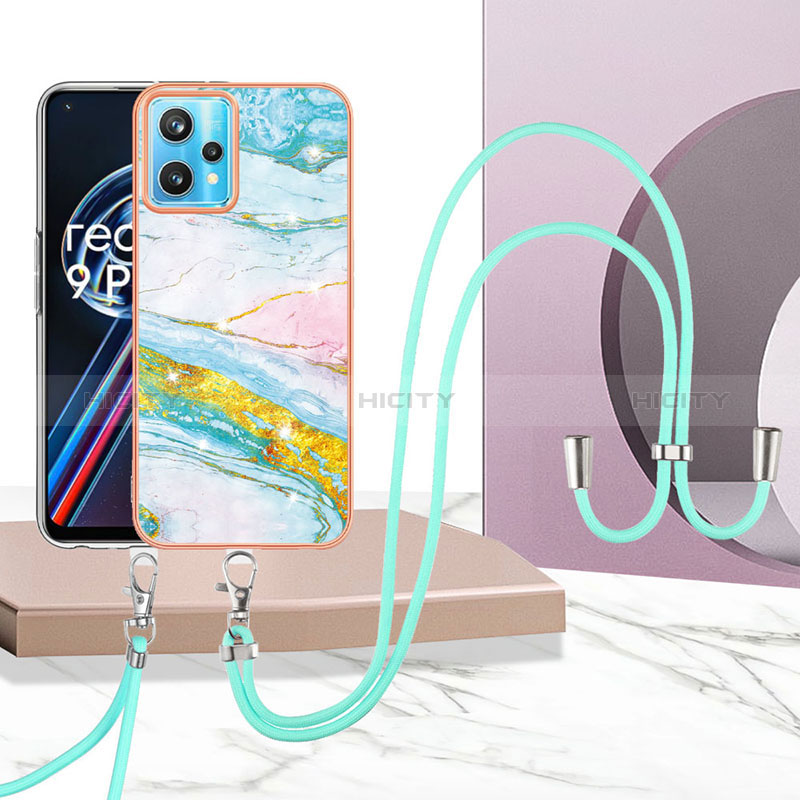 Funda Silicona Gel Goma Patron de Moda Carcasa con Acollador Cordon Lanyard Y05B para Realme 9 Pro 5G