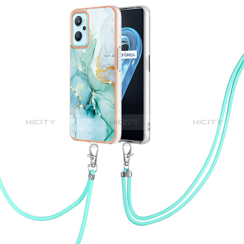 Funda Silicona Gel Goma Patron de Moda Carcasa con Acollador Cordon Lanyard Y05B para Realme 9i 4G