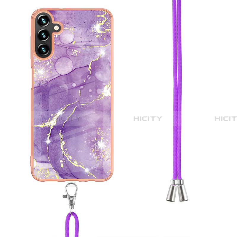 Funda Silicona Gel Goma Patron de Moda Carcasa con Acollador Cordon Lanyard Y05B para Samsung Galaxy A13 5G