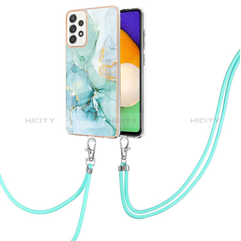 Funda Silicona Gel Goma Patron de Moda Carcasa con Acollador Cordon Lanyard Y05B para Samsung Galaxy A52s 5G