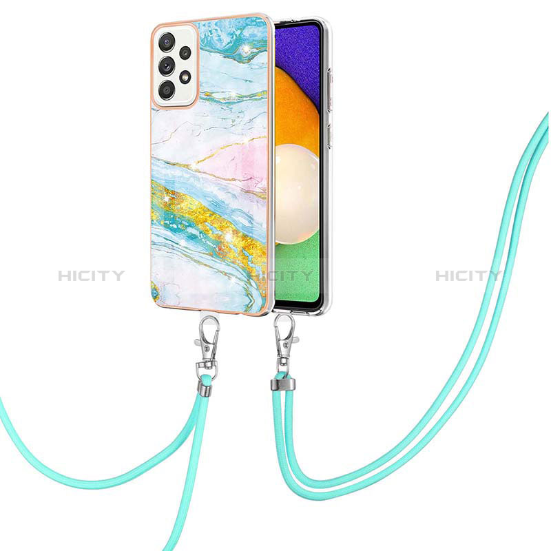 Funda Silicona Gel Goma Patron de Moda Carcasa con Acollador Cordon Lanyard Y05B para Samsung Galaxy A52s 5G