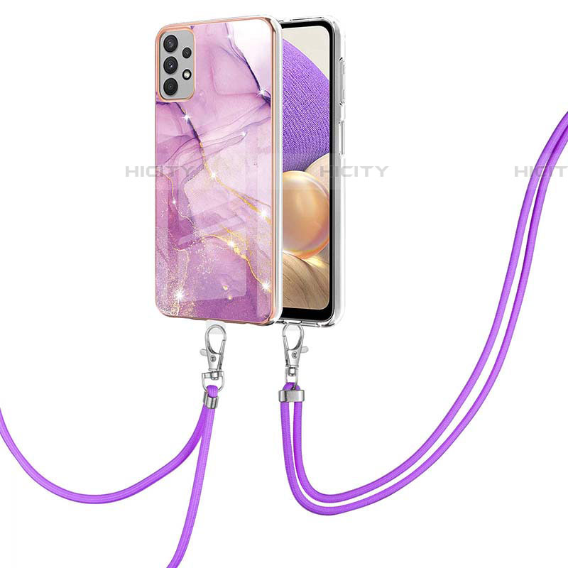 Funda Silicona Gel Goma Patron de Moda Carcasa con Acollador Cordon Lanyard Y05B para Samsung Galaxy A53 5G