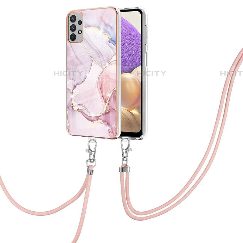 Funda Silicona Gel Goma Patron de Moda Carcasa con Acollador Cordon Lanyard Y05B para Samsung Galaxy A53 5G