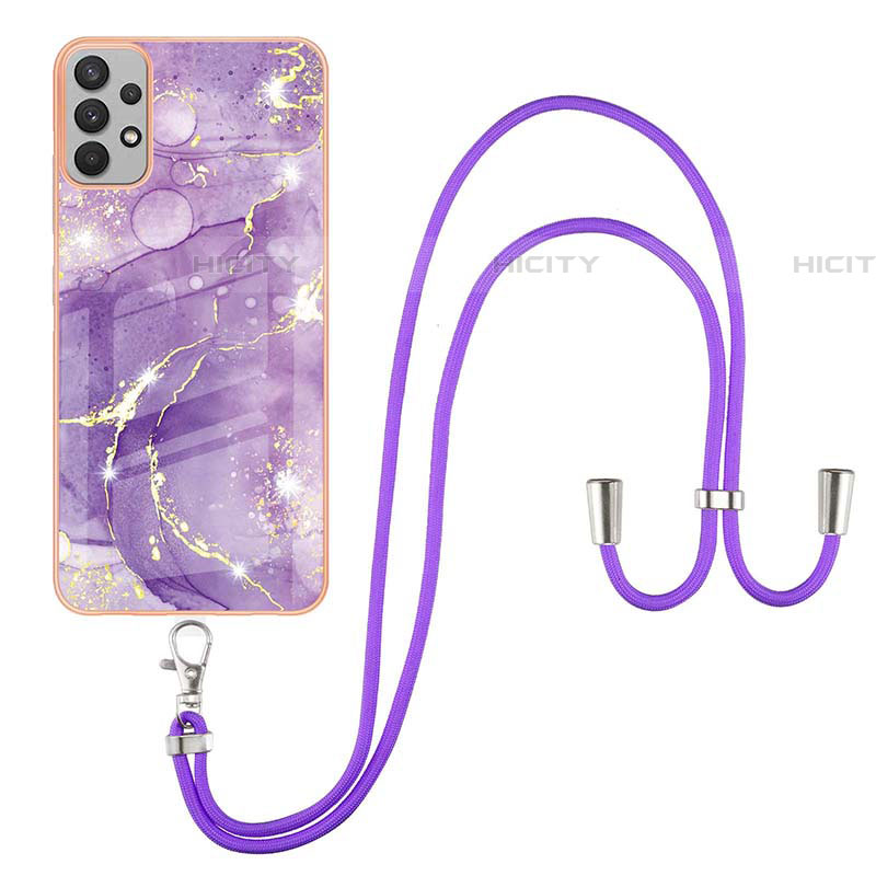 Funda Silicona Gel Goma Patron de Moda Carcasa con Acollador Cordon Lanyard Y05B para Samsung Galaxy A53 5G